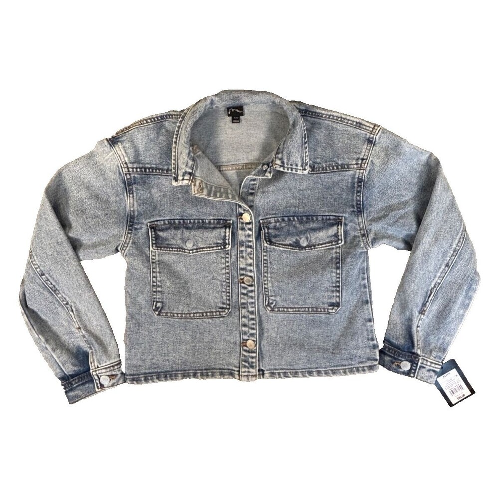 Art Class Girls Cropped Denim Jacket XL 14 Light Wash Trucker NWT